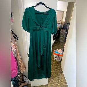 Emerald green floor length dress